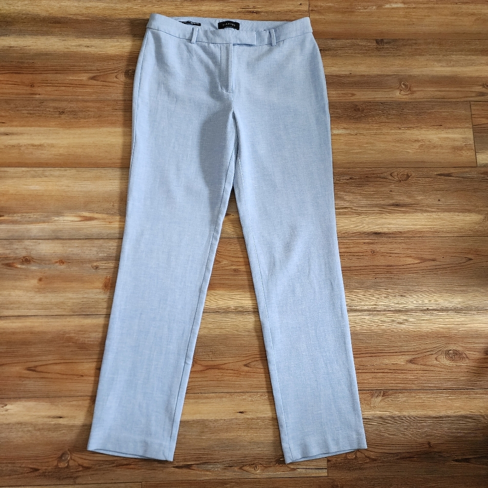 Talbots Pants Women's 10 Long Light Blue High-Waist Straight-Leg